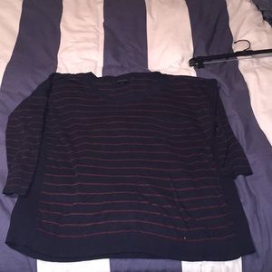 Club Monaco navy and red striped sweater